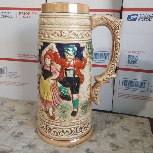 Kato Kogei Hand Painted 9 1/2" Ceramic Beer Stein - Picture 1 of 5